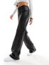 Фото #7 товара River Island straight leg PU trouser with studded detail in black