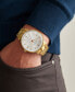 ფოტო #4 პროდუქტის Men's Cosmop Gold-Tone Stainless Steel Bracelet Watch 42mm