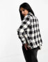 Helene Berman cropped button through jacket in black and white check