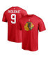Men's Bobby Hull Red Chicago Blackhawks Authentic Stack Retired Player NickName and Number T-shirt