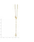 Фото #2 товара Diamond2Deal 14k Yellow Gold Polished Beaded Rosary Pendant Necklace 16"
