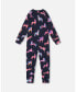 Фото #2 товара Baby Girls Baby One Piece Thermal Underwear Navy Printed Unicorn