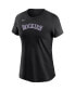 Фото #3 товара Women's Black Colorado Rockies Wordmark T-shirt