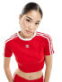 adidas Originals three stripe baby tee in red