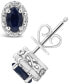 ფოტო #1 პროდუქტის Sapphire (1-1/5 ct. t.w.) and Diamond Accent Stud Earrings in Sterling Silver