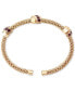 Garnet Crisscross Popcorn Link Cuff Bangle Bracelet (3/8 ct. t.w.) in 14k Gold-Plated Sterling Silver