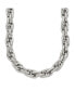 ფოტო #1 პროდუქტის Stainless Steel Polished and Textured Fancy Rope Chain Necklace