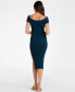 Фото #2 товара Women's Off-The-Shoulder Knitted Maternity Dress