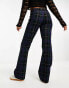 Фото #6 товара Weekday low rise flare trousers in check