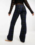 Weekday low rise flare trousers in check