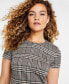 ფოტო #4 პროდუქტის Women's Plaid-Print Jewel-Neck Sheath Dress