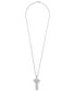 ფოტო #3 პროდუქტის Men's Diamond Pavé Key 22" Pendant Necklace (1/4 ct. t.w.) in Sterling Silver