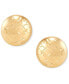 Фото #3 товара Etched Texture Button Stud Earrings in 14k Gold