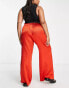 Фото #2 товара Vero Moda Curve wide leg satin trouser co-ord in red