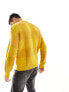 Фото #8 товара ASOS DESIGN fluffy knit check jumper in mustard