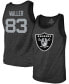 Фото #1 товара Men's Darren Waller Heathered Black Las Vegas Raiders Name Number Tri-Blend Tank Top