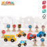 Фото #4 товара WOOMAX Set 6 Vehicles And 9 Wood Traffic Signs Construction Game