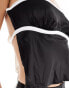 SNDYS satin cami tie back detail top with contrast bust seam detail co-ord in black