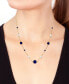 ფოტო #2 პროდუქტის EFFY® Lapis Lazuli, Freshwater Pearl (4-1/2mm), & Sapphire (3/8 ct. t.w.) 17" Collar Necklace in 14k Gold