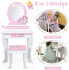 Фото #7 товара Салон красоты Costway Принцесса Компактный Туалетный Столик с Табуреткой, Розовый и Белый