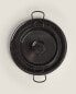 Steel paella pan with handles