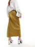 Фото #3 товара Pimkie satin maxi skirt in gold jacquard