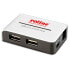 Фото #1 товара ROLINE USB 2.0 Hub "Black and White" - 4 Ports - with Power Supply - USB 2.0 - USB 2.0 - Gray - White - Plastic - 0.5 m - 65 mm