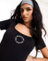 Фото #2 товара ASOS Weekend Collective seamless romper with logo in black