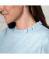 ფოტო #2 პროდუქტის Women's Organic Puff Sleeve Ruffle Edge Sweater