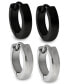 Фото #1 товара Серьги Sutton Stainless Steel & Black Huggie - 2 Pairs