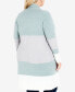 Фото #4 товара Plus Size Keelyn Colorblock Cardigan Sweater
