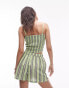 Фото #4 товара Topshop beach shirred cami top in green stripe