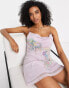 Фото #1 товара ASOS DESIGN strappy mini dress with butterfly embroidery in lilac