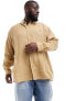 Фото #1 товара Polo Ralph Lauren Big & Tall icon logo linen shirt classic oversized fit in khaki tan