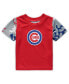 ფოტო #5 პროდუქტის Newborn and Infant Boys and Girls Royal, Red Chicago Cubs Pinch Hitter T-shirt and Shorts Set