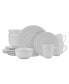 Everyday Whiteware Beaded 16 Piece Dinnerware Set, Service for 4