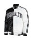 Фото #3 товара Men's Black, White Brooklyn Nets Fast Break Satin Full-Snap Jacket