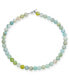 Plain Simple Western Jewelry Light Green Aqua Multi Shades Aquamarine Round 10MM Bead Strand Necklace For Women Silver Plated Clasp 16 Inch