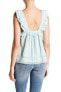 Фото #2 товара Melrose and Market Ruffle Trim Embroidered Blouse Sz. LP (Petite) 151163