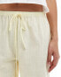 Фото #4 товара ASOS DESIGN linen blend pull on wide leg trouser in lemon