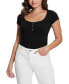 WOMEN'S Karlee Jewel-Button Ribbed Henley Top