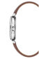 ფოტო #2 პროდუქტის Women's Dual Colored Dark Brown and Light Brown Polyurethane Leather Strap with Steve Madden Logo and Stitching Watch, 36mm