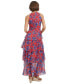 Фото #2 товара Women's Floral-Print Tiered Halter Maxi Dress