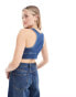 Tommy Jeans Denim Waistcoat Style Crop Top in Blue BLAU, XXS - EU 32 - фото #4