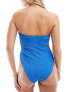 Фото #7 товара 4th & Reckless sofia ruched front crinkle bandeau swimsuit in blue