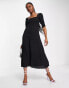 Фото #1 товара Whistles milkmaid maxi dress in black