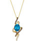 Фото #1 товара Le Vian deep Sea Blue Topaz (3 ct. t.w.) & Diamond (1/3 ct. t.w.) Swirl Pendant Necklace in 14k Gold, 18" + 2" extender