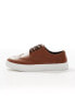 ASOS DESIGN lace up brogue shoes in tan faux leather