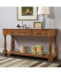 63" Wood Console Table with Drawers & Shelf, Easy Assembly