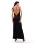 Фото #2 товара SNDYS satin cami lace insert backless maxi dress in black